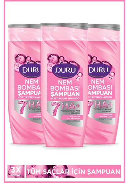 Nem Bombası Tüm Saçlar Için Şampuan 3X400 ml