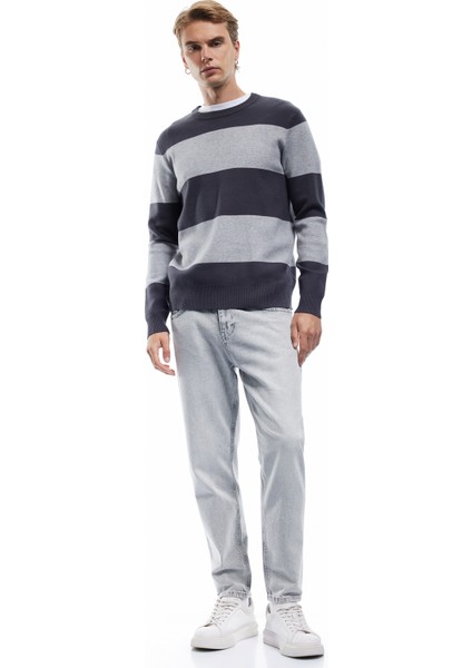 Uzun Kollu Bisiklet Yaka Çizgili Triko Kazak fiyatları