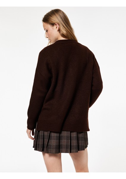 Uzun Kollu V Yaka Basic Triko Kazak fırsatları