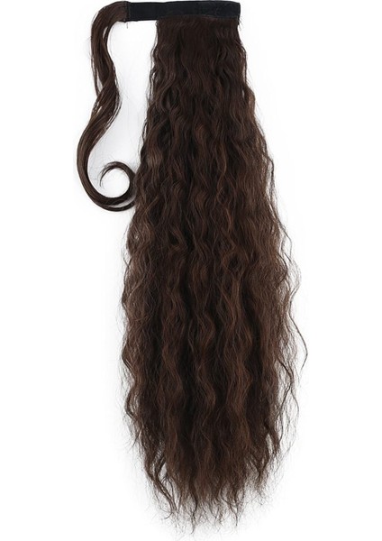 Bağlamalı Kabarık Dalgalı At Kuyruğu / Kahve Karamel modelleri