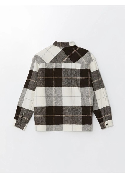 Xsıde Kahverengi Rahat Kalıp Uzun Kollu Erkek Gömlek Ceket