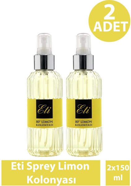 Eti Sprey Limon Kolonyası Pet 150 ml 2 Adet