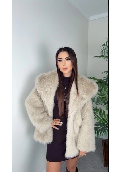 Önü Çıtçıtlı Loli Kürk Bej T4149 fiyatları