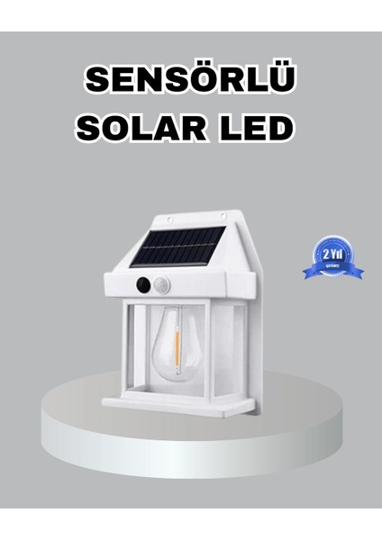 Buğz Üç Modlu Güneş Enerjili Duvar Lambası 1800MAH Bataryalı ve Hareket Sensörlü