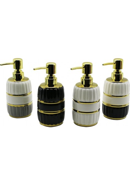 Şişe Gold Kapak - Boğum Seramik Sıvı Sabunluk 6X11CM (5324)