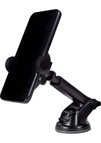HDCF01S Siyah Araç Telefon Tutucu – 4.0–6.2¨, 360° Döner, Vakumlu Sabitleme Siyah Plastik Cn