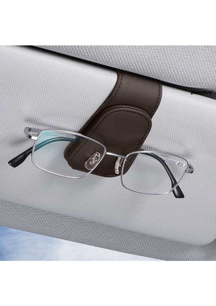 Araç Içi Gözlük Tutucu Deri Manyetik Kart ve Gözlük Tutucu Klips Oto Gözlük Tutucu Çok Renkli Suni D