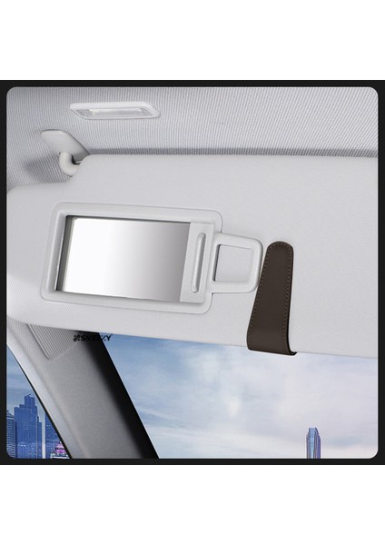 Araç Içi Gözlük Tutucu Deri Manyetik Kart ve Gözlük Tutucu Klips Oto Gözlük Tutucu Çok Renkli Suni D fırsatları