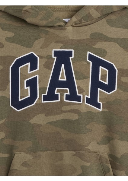 Erkek Çocuk Kamuflaj Relaxed Gap Logo Kamuflaj Kapüşonlu Sweatshirt fiyatları