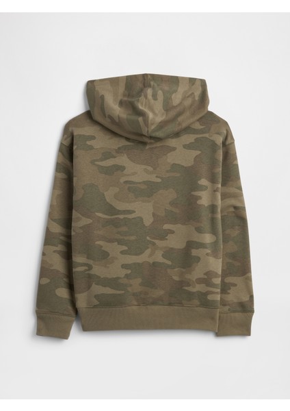 Erkek Çocuk Kamuflaj Relaxed Gap Logo Kamuflaj Kapüşonlu Sweatshirt modelleri