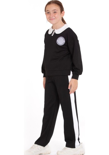 Smile Kız Çocuk Eşofman Takımı Siyah
