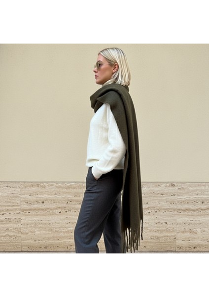 Klein Soft Touch Püskül Detaylı Yün Dokulu Premium Kışlık Şal Saçaklı Atkı fiyatları