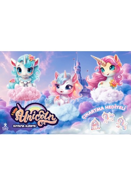 I Love Unicorn Çıkartma Hediyeli Boyama Albümü