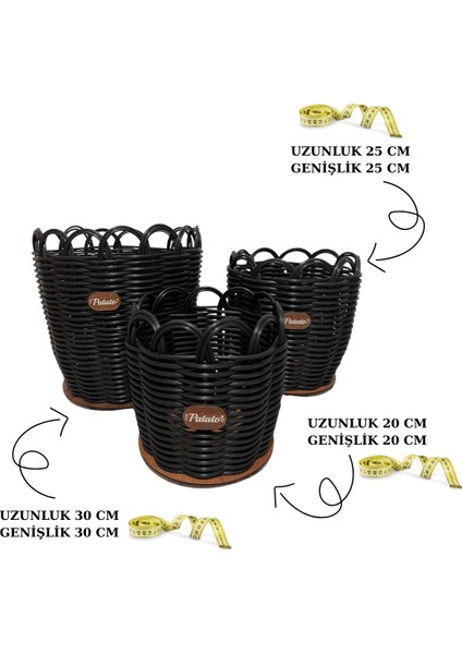 Raddancore Premium Üçlü Patateslik/patates Sepeti Seti
