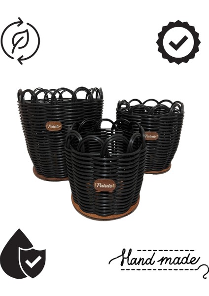 Raddancore Premium Üçlü Patateslik/patates Sepeti Seti