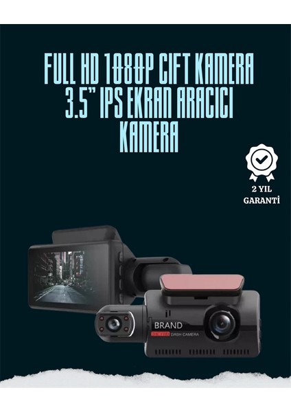 Gece Görüşlü 1080P Çift Lens Dashcam – Park Modu ve Gelişmiş Hareket Sensörü