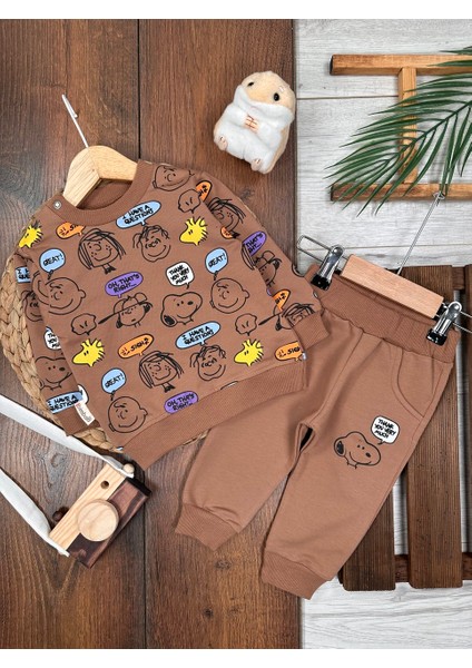 Pamuklu Karakter Desenli 2li Erkk Bebek Takım