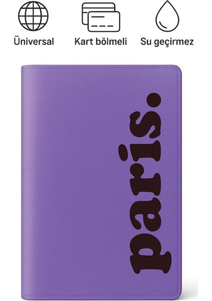 Pasaport Kılıfı Pasaportluk Desenli Pasaport Kabı Su Geçirmez Paris