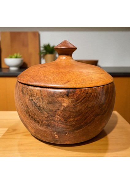 🌰✨ El Yapımı Ceviz Ağacından Ahşap Şekerlik