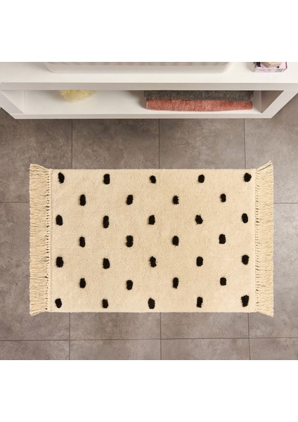 Soft Tufting Vira Banyo Paspası - Ekru / Siyah - 60X90 cm fiyatları
