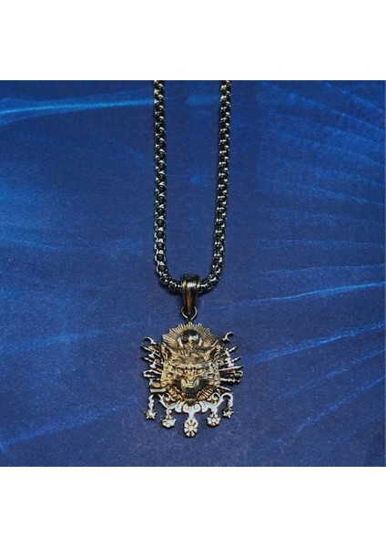 Kurt Figürlü Osmanlı Tuğrası El Işçiliği 925 Ayar Gümüş Erkek Kolye fiyatları