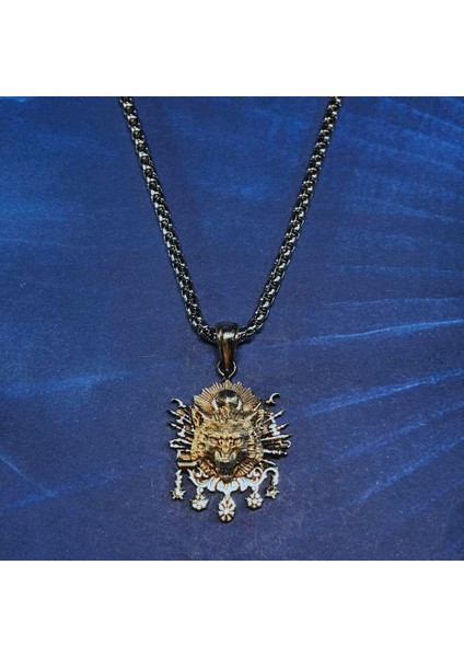 Kurt Figürlü Osmanlı Tuğrası El Işçiliği 925 Ayar Gümüş Erkek Kolye modelleri