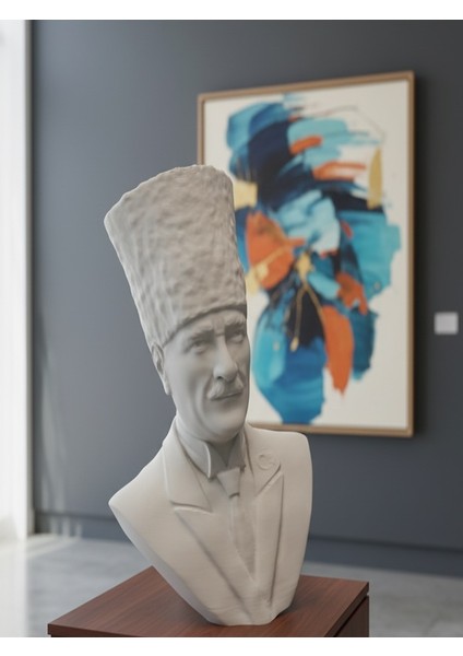 Boyanabilir 3D Baskı Atatürk Büstü | Pla Dekoratif Heykel Maket | Masaüstü Koleksiyon Figürü | Eğitim ve Ofis Dekoru | Hediyelik – Boyasız | 100x131x105.84 mm fiyatları
