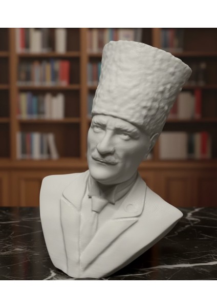 Boyanabilir 3D Baskı Atatürk Büstü | Pla Dekoratif Heykel Maket | Masaüstü Koleksiyon Figürü | Eğitim ve Ofis Dekoru | Hediyelik – Boyasız | 100x131x105.84 mm fırsatları