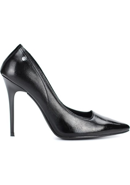 Arabella Esnek Yumuşak Kaymaz Taban (11 Cm) Siyah Rugan Kadın Topuklu Ayakkabı modelleri