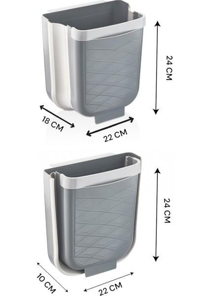 Akordiyon Çöp Kovası Katlanabilir Banyo ve Mutfak Tezgahüstü Çöp Kovası -Asılabilir Tasarım - 6 Lt fiyatları