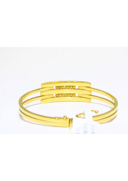 14 Ayar Altın 3 Sıralı Dorikalı Kaburga Kelepçe Bilezik 11.03 gr modelleri