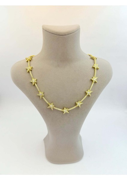 Altın Kaplama Vip Seri Taşlı Yıldız Model Kadın Kolye