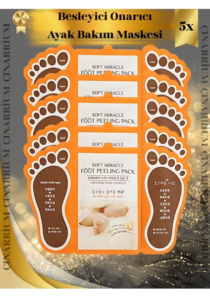 Ayak Peeling Maskesi 5’li – Soyulma Etkili, Ölü Deri Temizleyici ve Pürüzsüzleştirici Bakım