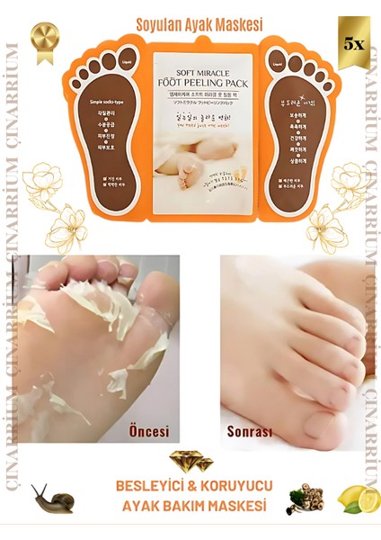 Ayak Peeling Maskesi 5’li – Soyulma Etkili, Ölü Deri Temizleyici ve Pürüzsüzleştirici Bakım