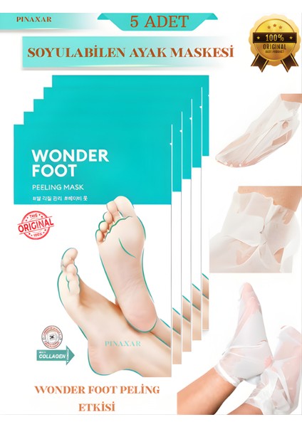 Ölü Deri ve Çatlaklar Için Soyulabilen Ayak Peeling Maskesi 50ML Wonder Foot Peeling Mask 5x