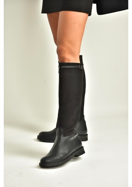 V726721502 Siyah Süet Günlük Kadın Çizme modelleri