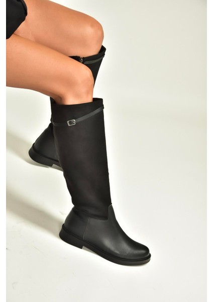 V726721502 Siyah Süet Günlük Kadın Çizme fırsatları