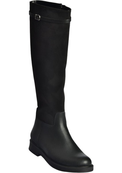 V726721502 Siyah Süet Günlük Kadın Çizme