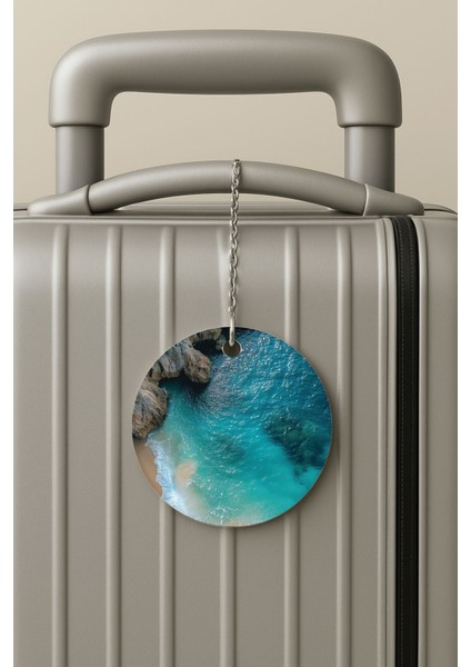 Pleksi Zincirli Bavul Etiketi Seyahat Tatil Için Tasarım Valiz Etiketi Maui