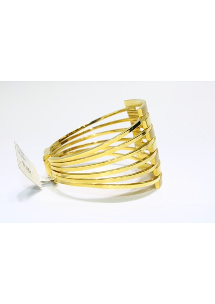 14 Ayar Altın 7 Sıralı Kaburga Kelepçe Bilezik 21.99 gr modelleri