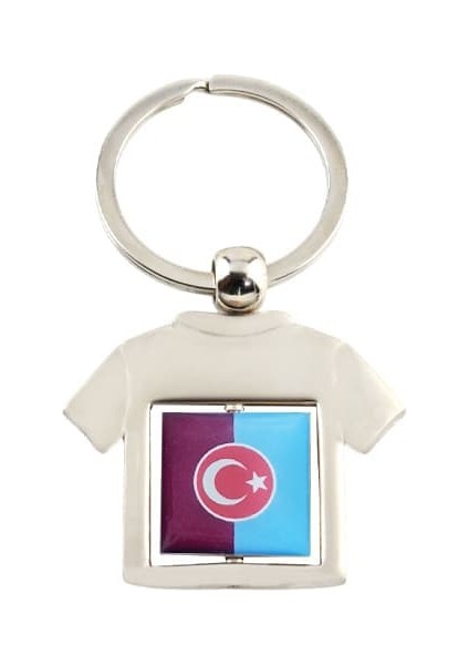 Ortası Dönebilen Bordo Mavi Forma Metal Anahtarlık 1 Adet