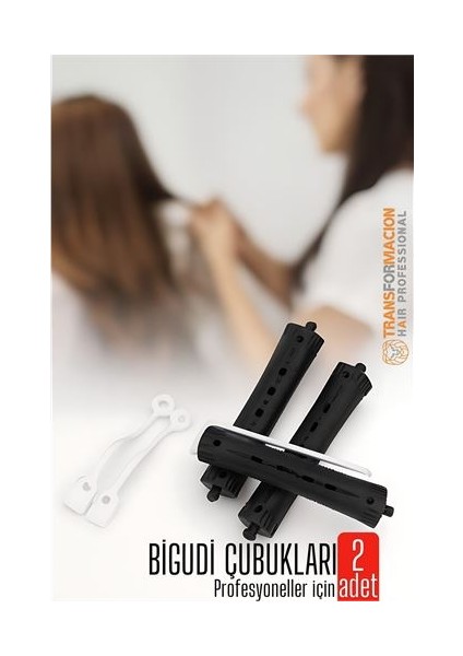 Saç Bigudisi – 2'li Saç Bukle Şekillendirme Seti - Lastikli - Profesyonel