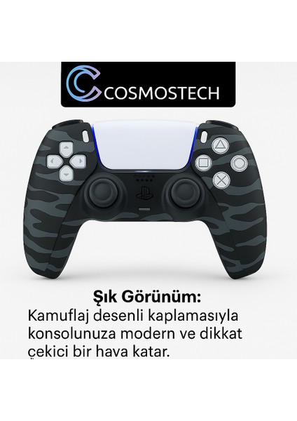 Ps5 Dualsense Joystick Koruyucu Silikon Kılıf – Yüksek Kaliteli, Esnek, Şık Gri Kamuflaj Desenli Kaplama fırsatları