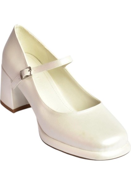 T820059109 Sedef Rugan Kalın Topuklu Kadın Ayakkabı