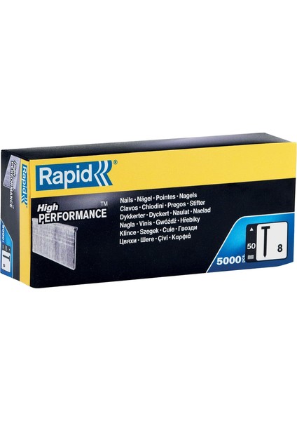 Tip 8 Çivi, 50 mm Tel Başlı Çiviler 18GA, 5.000 Adet, Zımba, Basınçlı Havalı Çivi Çakma Makinesi ve Elektronik Çakma Makinesi Için