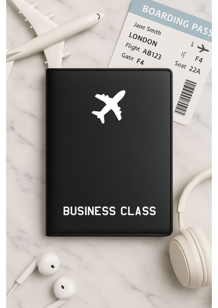 Tüm Ülke Pasaportları Için Siyah Vinleks Deri Pasaport Kılıfı Kabı Business Class