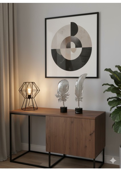 Mermer Kaideli 2’li Metal Dekoratif Tüy Seti 60CM - 45CM Gümüş Renk Döküm Dekor fiyatları