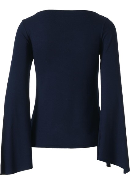 Yarasa Kol Kayık Yaka Bluz Lacivert fiyatları