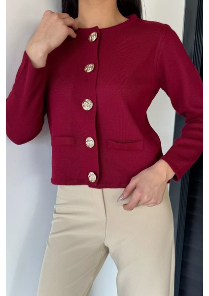 Kadın Düğme Detaylı Triko Ceket P-00018995 fiyatları
