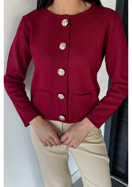 Kadın Düğme Detaylı Triko Ceket P-00018995 modelleri